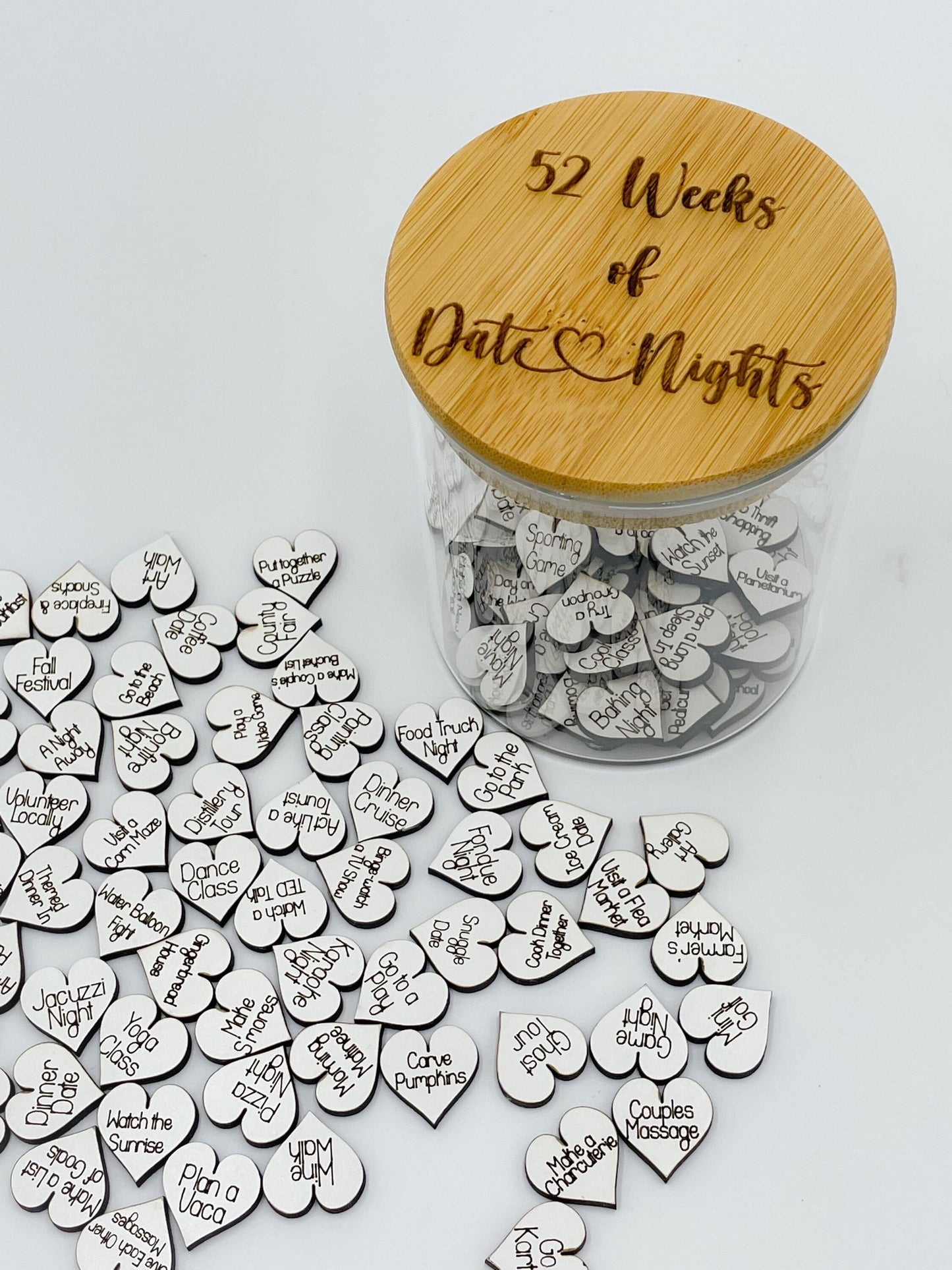 Personalized Date Night Token Jar, Valentine’s Gift, Anniversary Gift, Wedding Gift