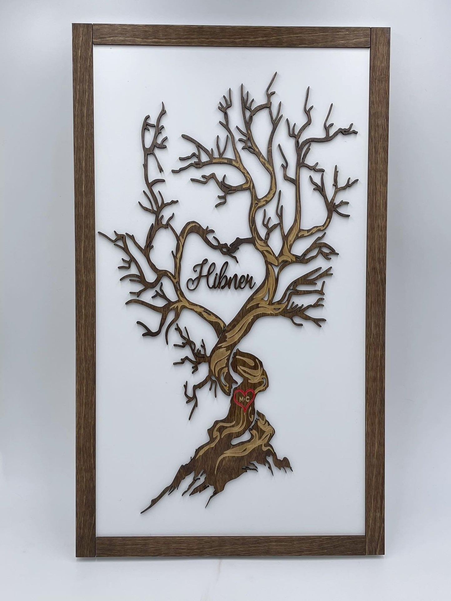 Family Name Tree Wall Hanging - Unique Anniversary & Valentine's Day Gift, Personalized Art