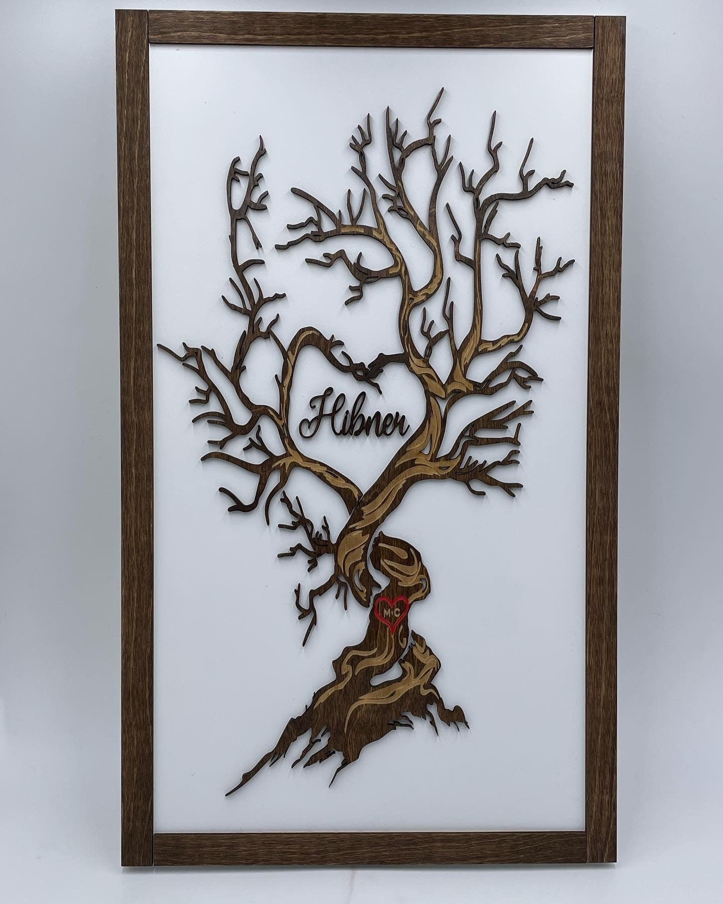Family Name Tree Wall Hanging - Unique Anniversary & Valentine's Day Gift, Personalized Art