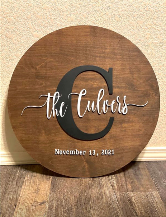 Handcrafted Large Monogram Sign - Perfect Personalized Wedding Gift, Wooden