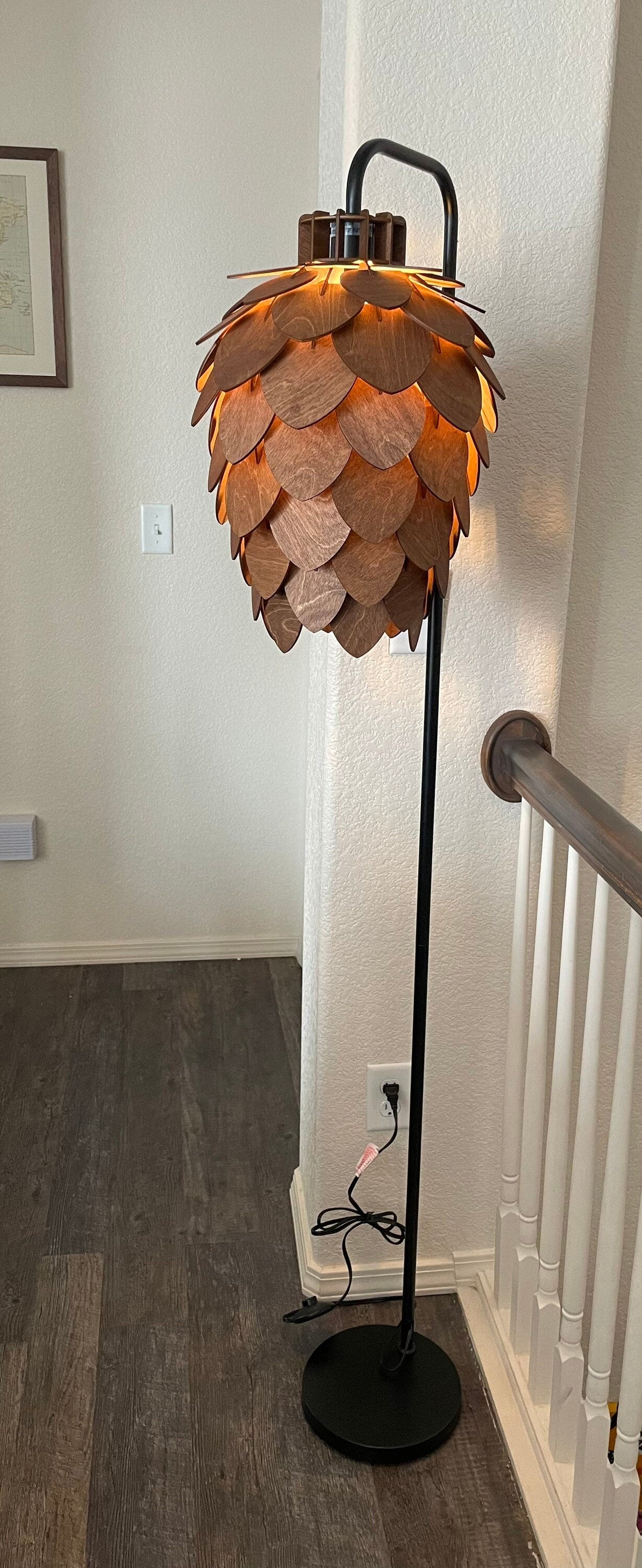 Unique Wooden Pinecone, Hop Pendant Lamp,  Chandelier, Floor Lamp