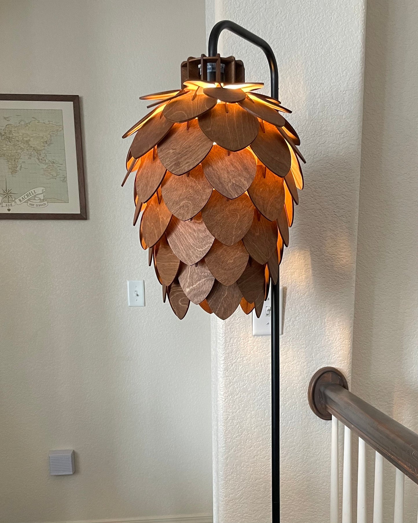 Unique Wooden Pinecone, Hop Pendant Lamp,  Chandelier, Floor Lamp