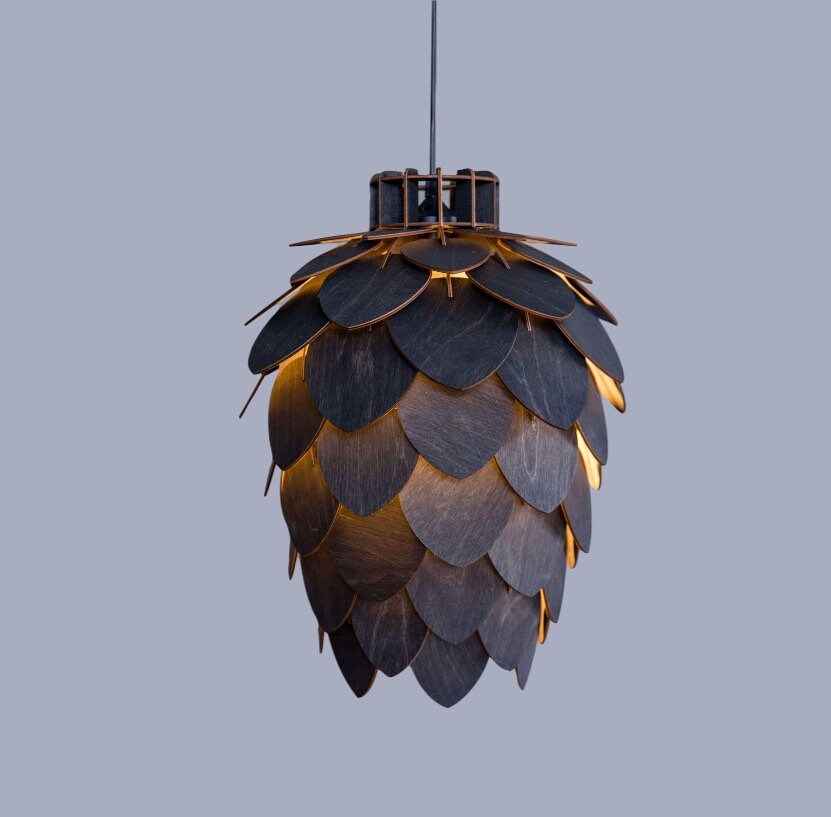 Unique Wooden Pinecone, Hop Pendant Lamp,  Chandelier, Floor Lamp