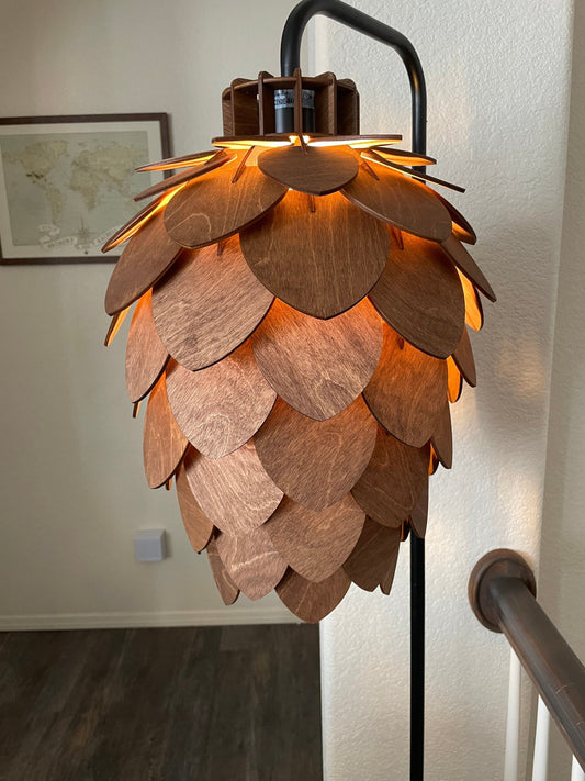 Unique Wooden Pinecone, Hop Pendant Lamp,  Chandelier, Floor Lamp