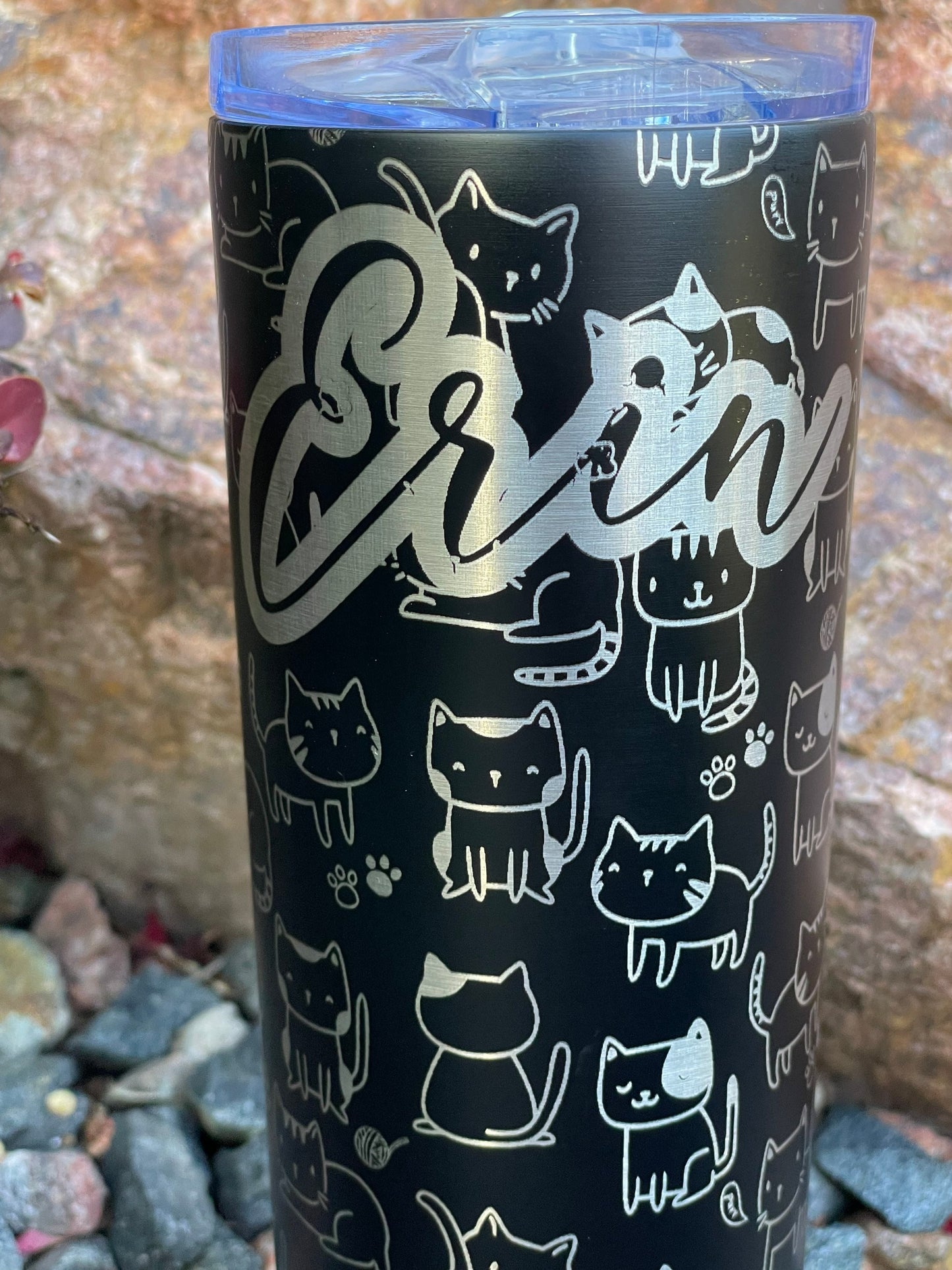 Cat Tumbler, Funny, Laser Engraved, 20oz - Free Personalization Optional