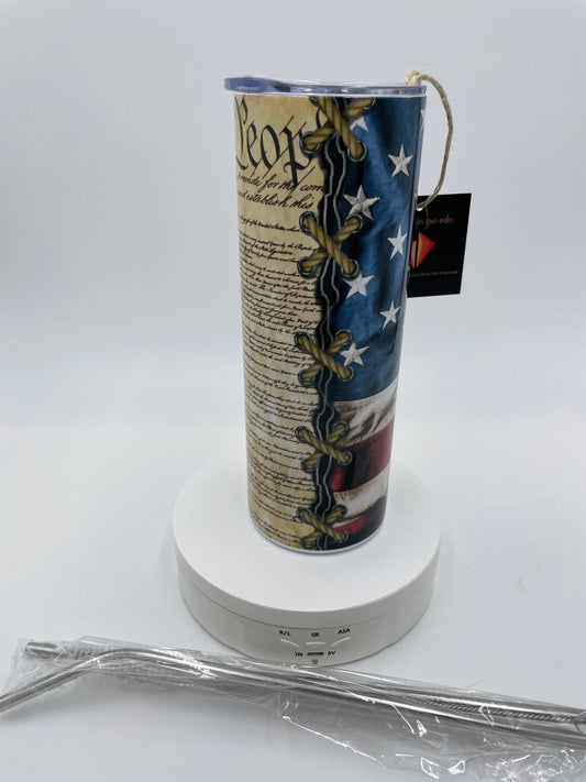American Flag Tumbler, We The People 20oz