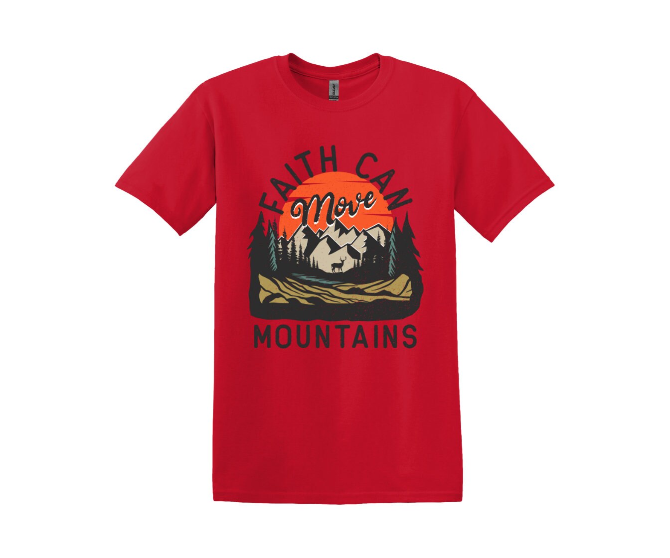 Faith Can Move Mountains Cotton, Adult Tee