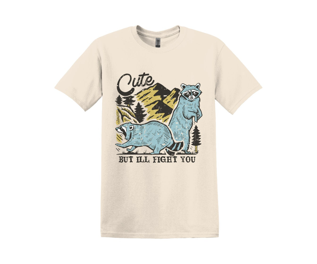 Cute But I'll  Fight You Racoon Tee, Funny T-Shirt, Adult Tee