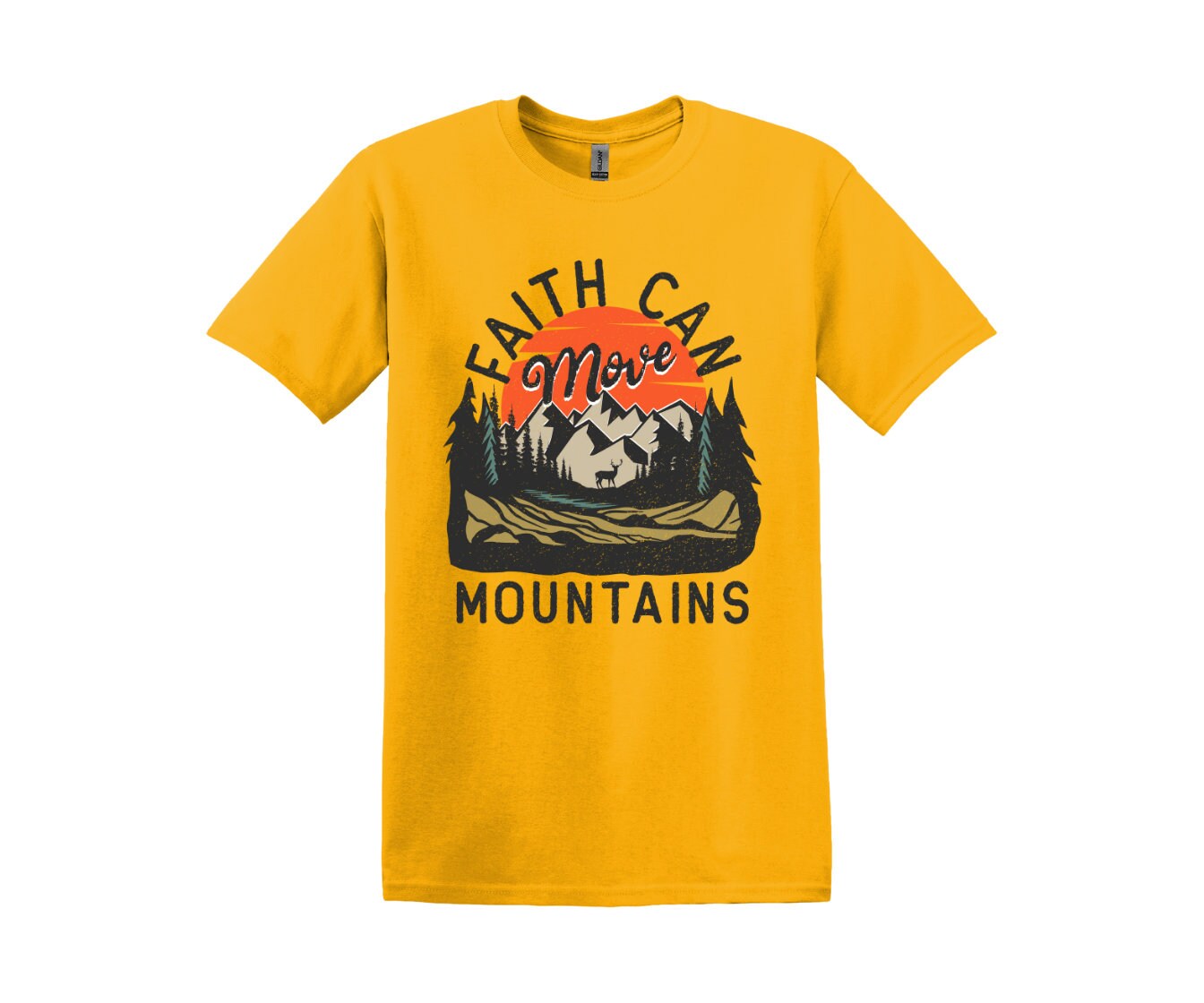 Faith Can Move Mountains Cotton, Adult Tee