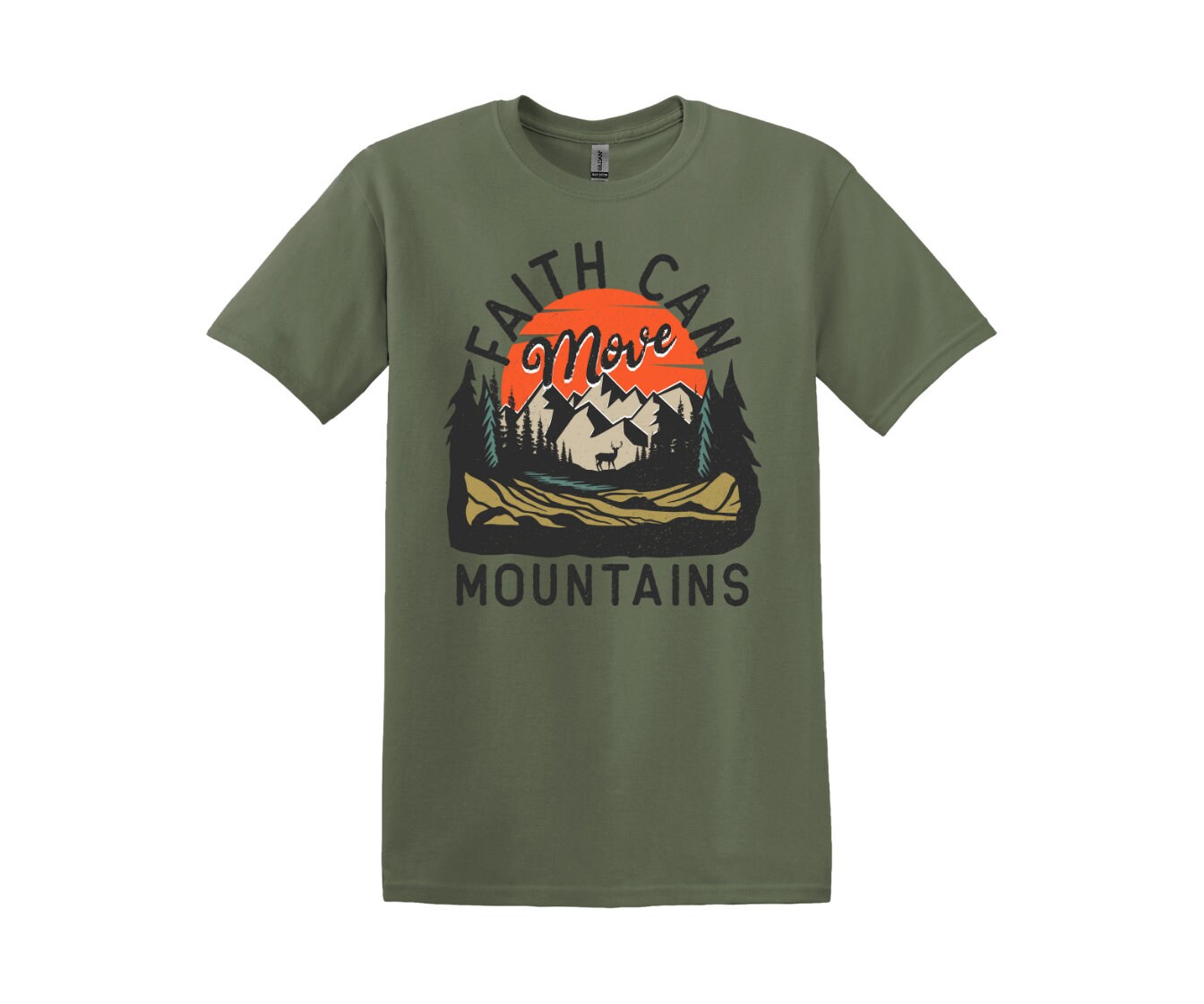 Faith Can Move Mountains Cotton, Adult Tee