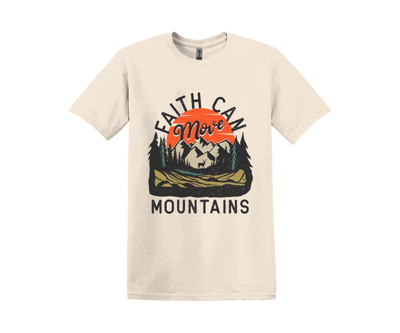 Faith Can Move Mountains Cotton, Adult Tee