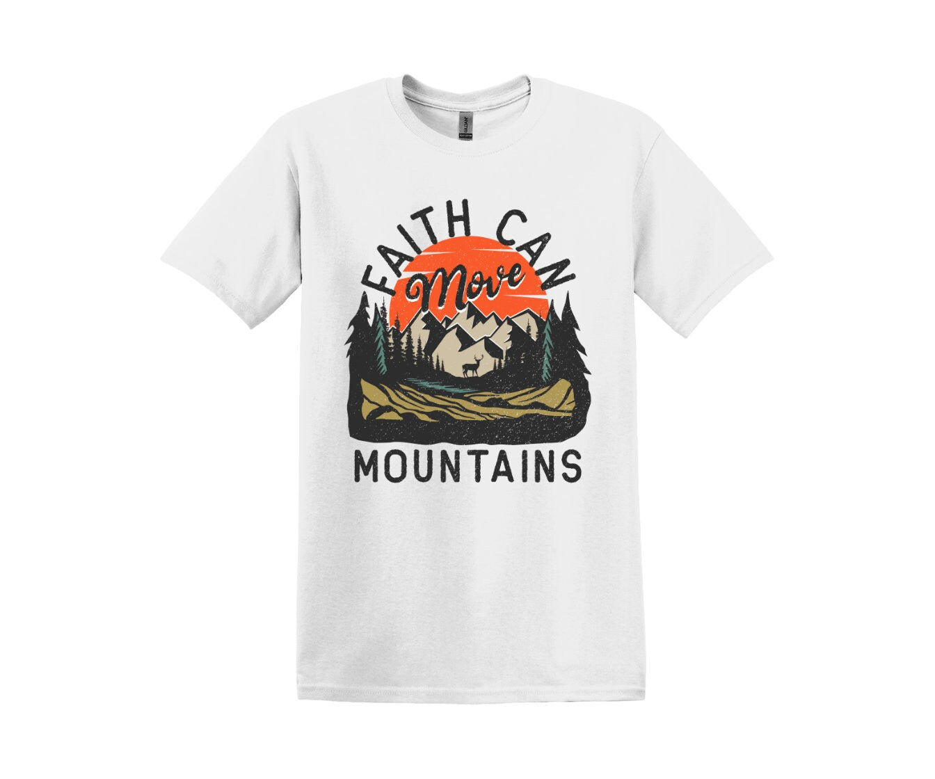 Faith Can Move Mountains Cotton, Adult Tee