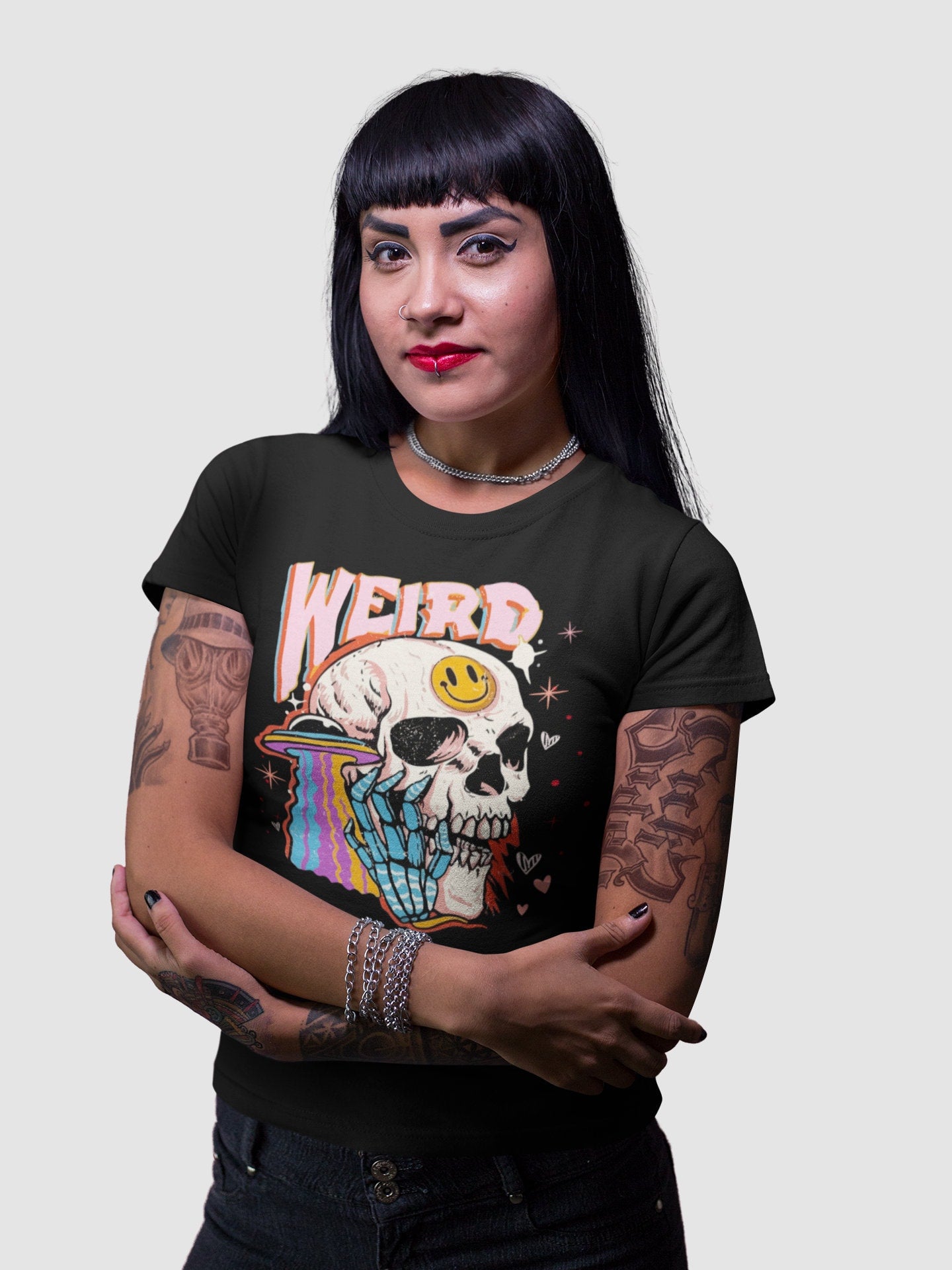 Weird Skull T-shirt, Cotton Unisex Style, Adult Tee