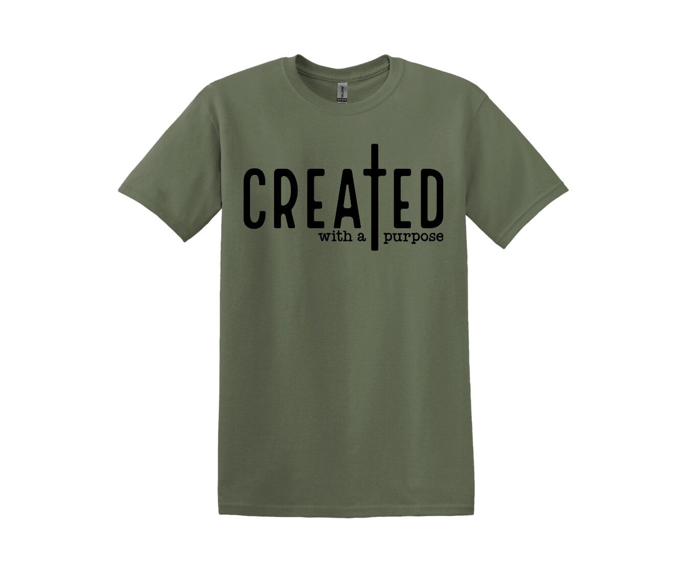 Created With A Purpose; Cotton T-Shirt, Women and Unisex Style, Adult Tee