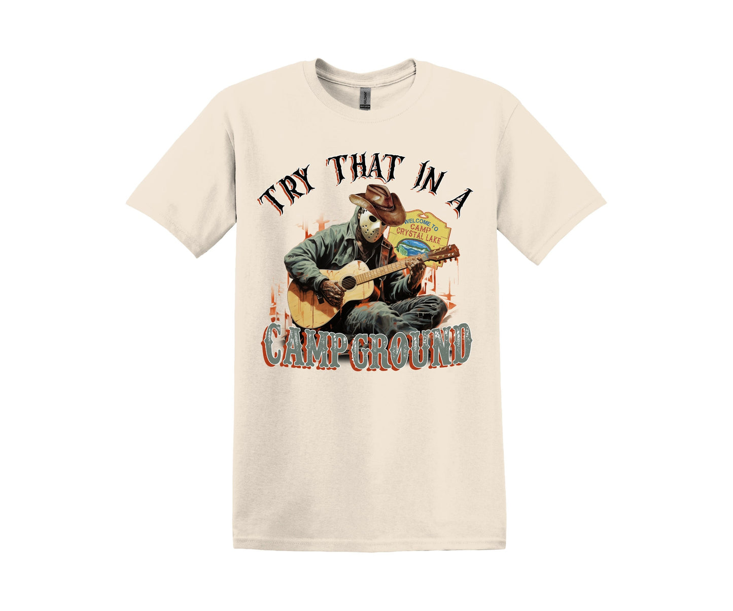 Try That In a Campground Halloween Short Sleeve Shirt, Cotton, Adult Tee