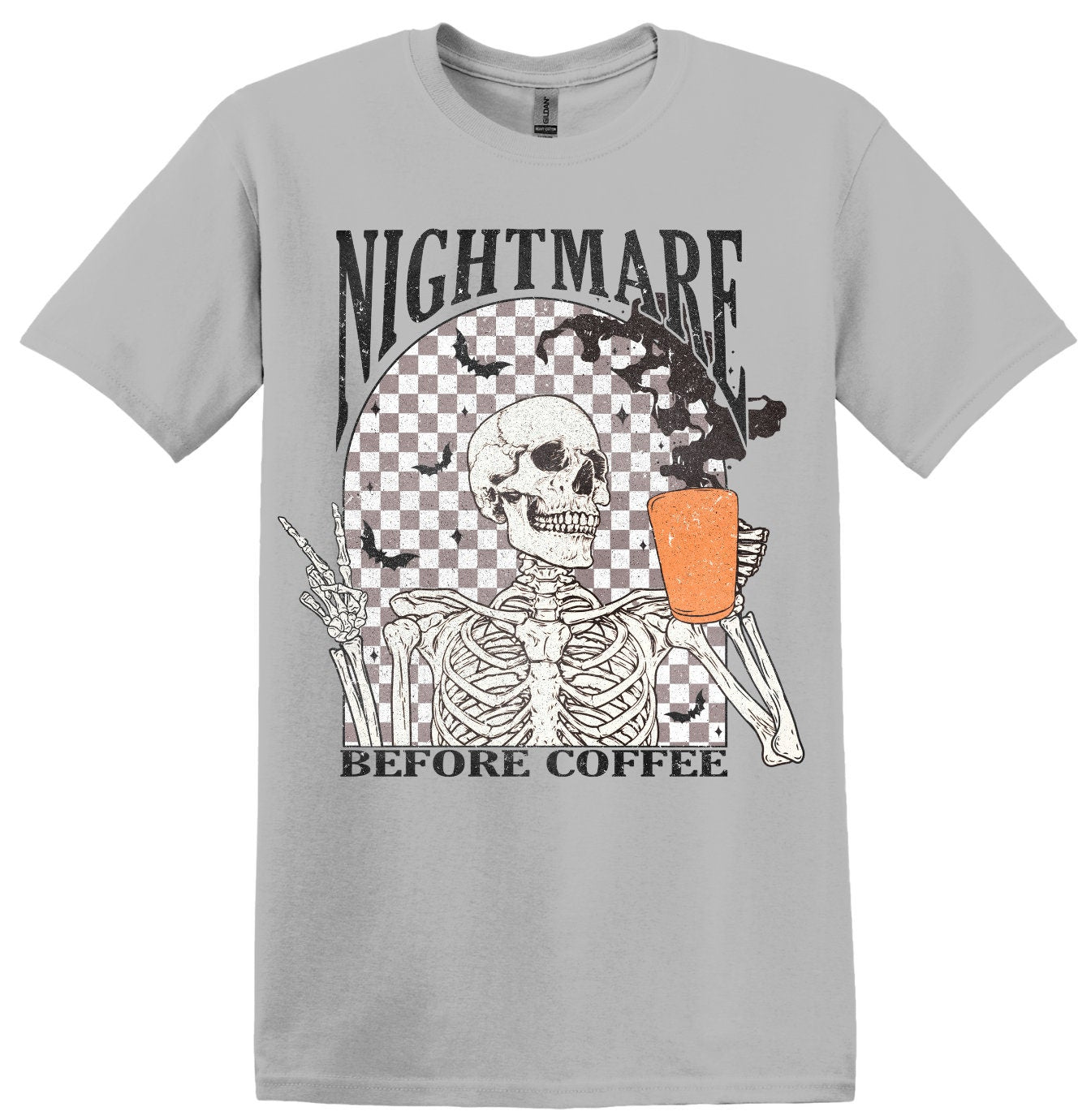 Nightmare Before Coffee; Long Sleeve & Short Sleeve Cotton Shirt, Adult Tee