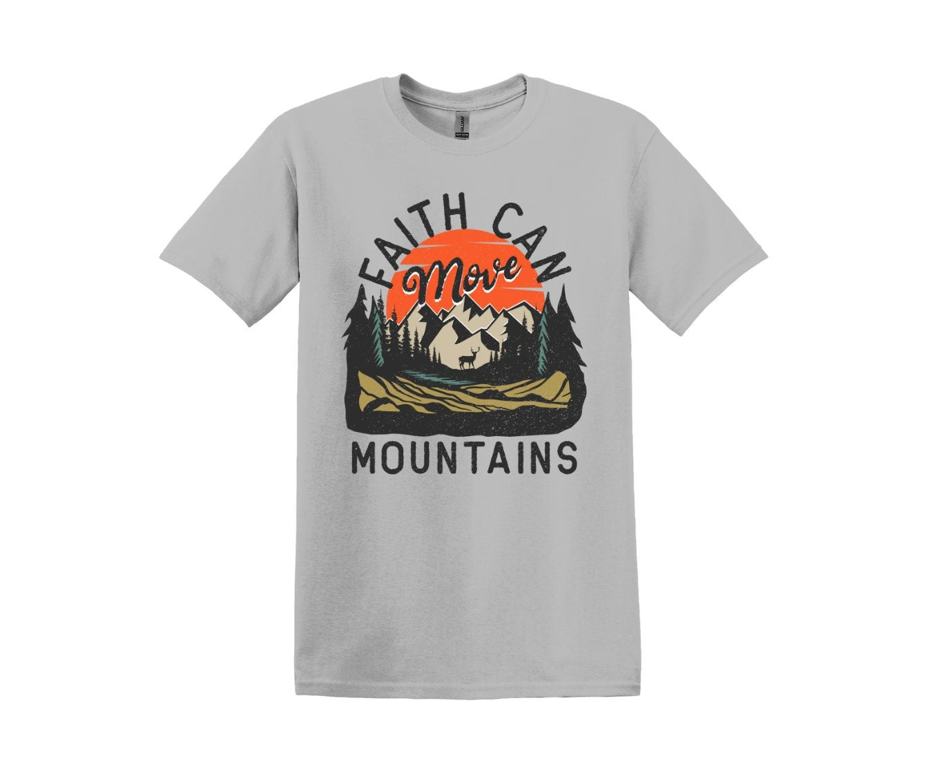 Faith Can Move Mountains Cotton, Adult Tee