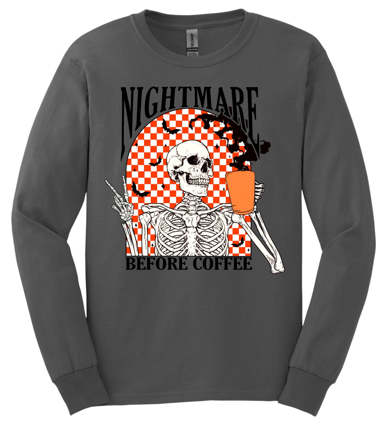 Nightmare Before Coffee; Long Sleeve & Short Sleeve Cotton Shirt, Adult Tee