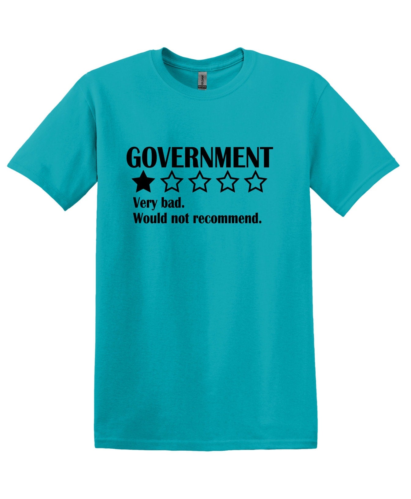 Government Rated 1 Star, Patriotic Cotton T-Shirt Women and Unisex Style, Adult Tee