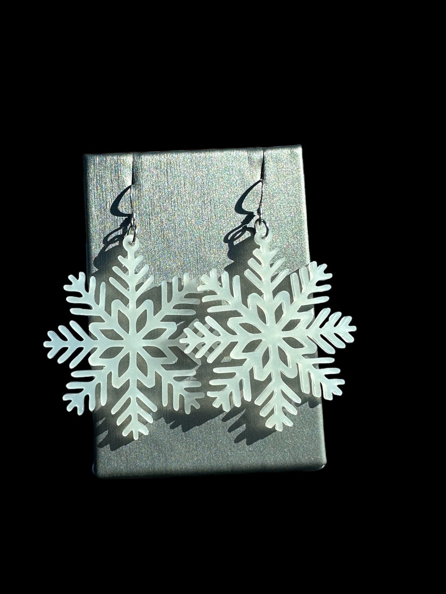 Snowflake Earrings Hypoallergenic Stainless Steel hook, Lightweight Acrylic