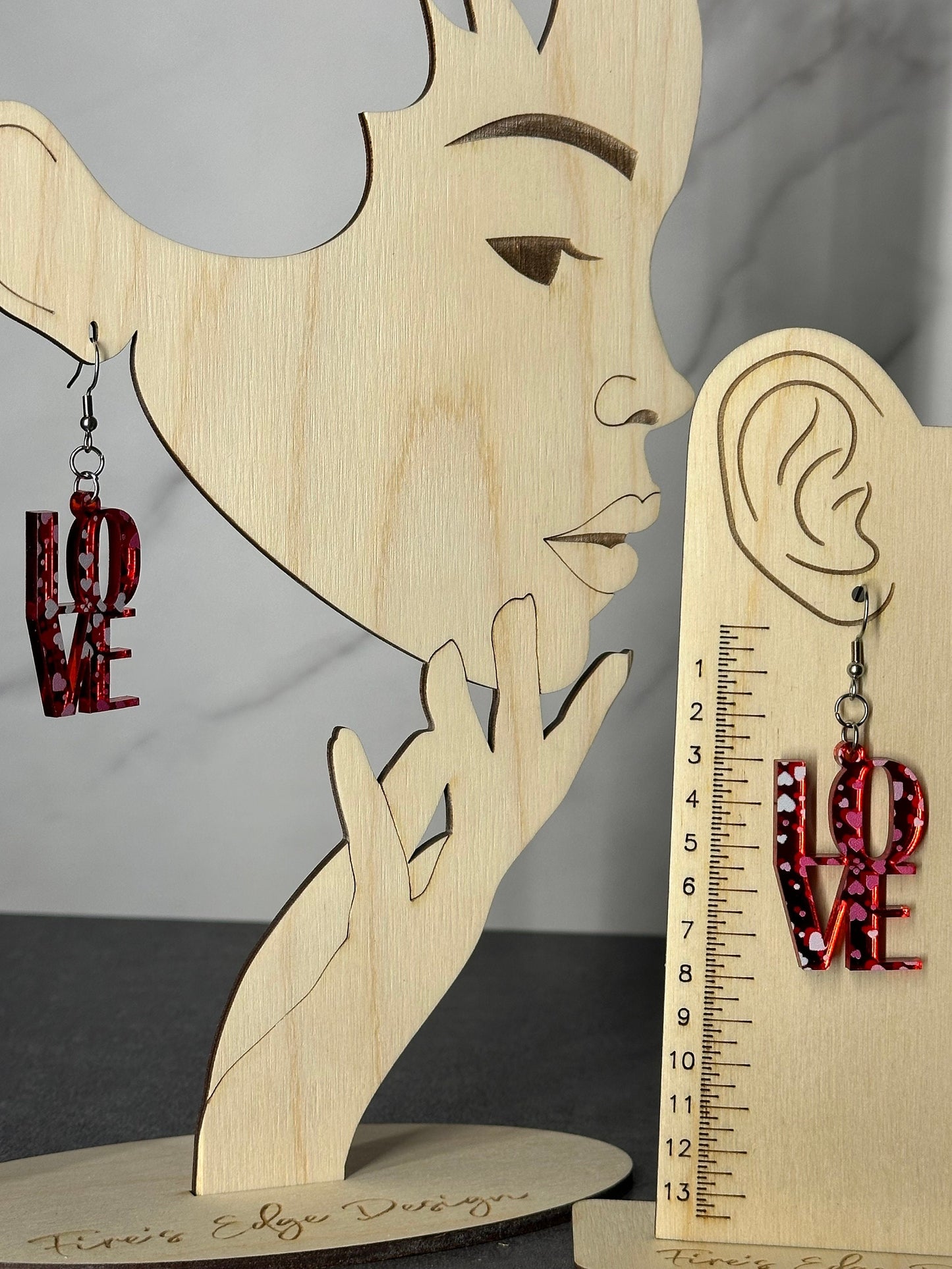 LOVE Earrings, Mirrored Acrylic, Lightweight Stainless Steel Hypoallergenic