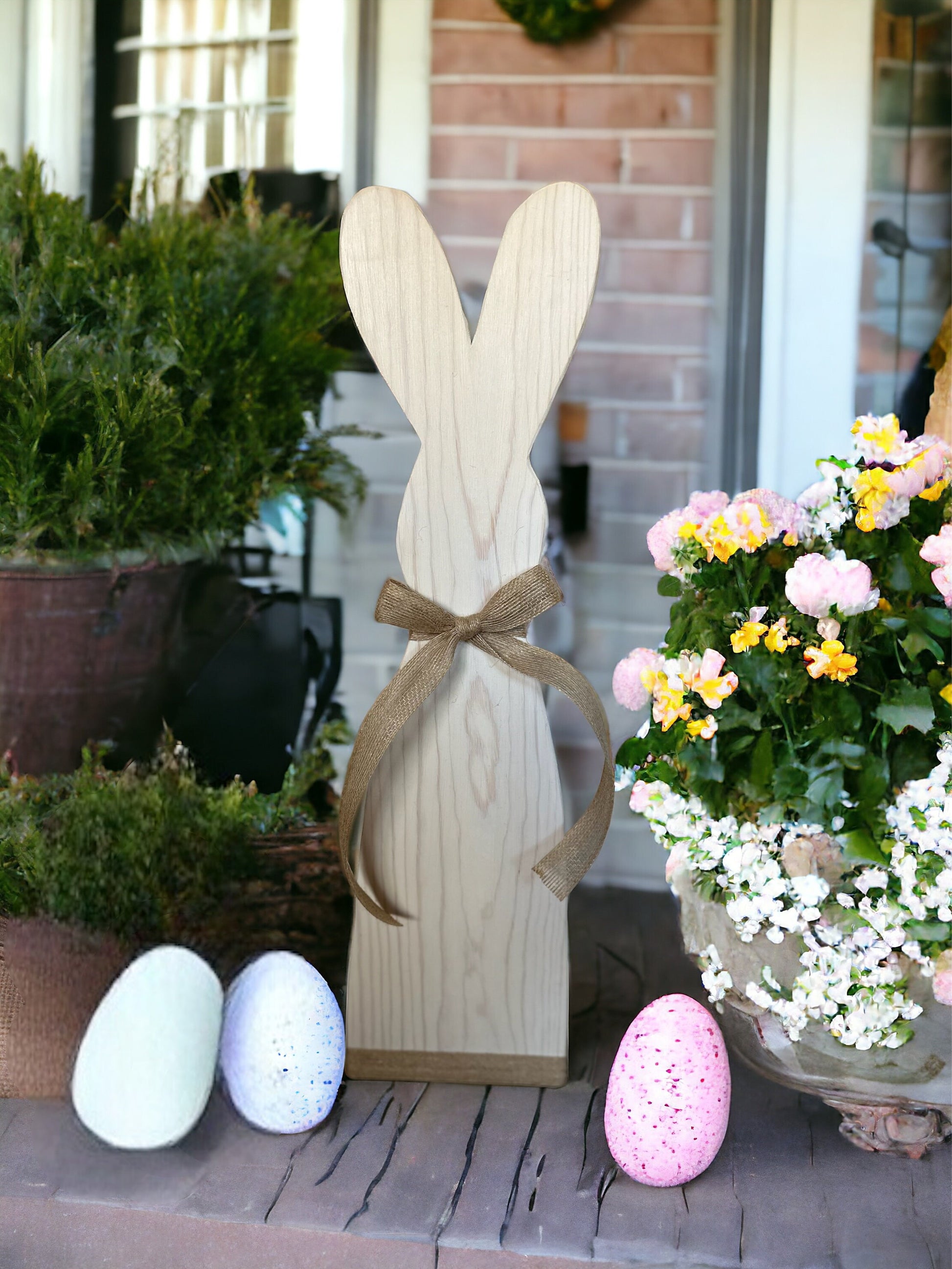 Easter Bunny Porch Decor, Solid Pine