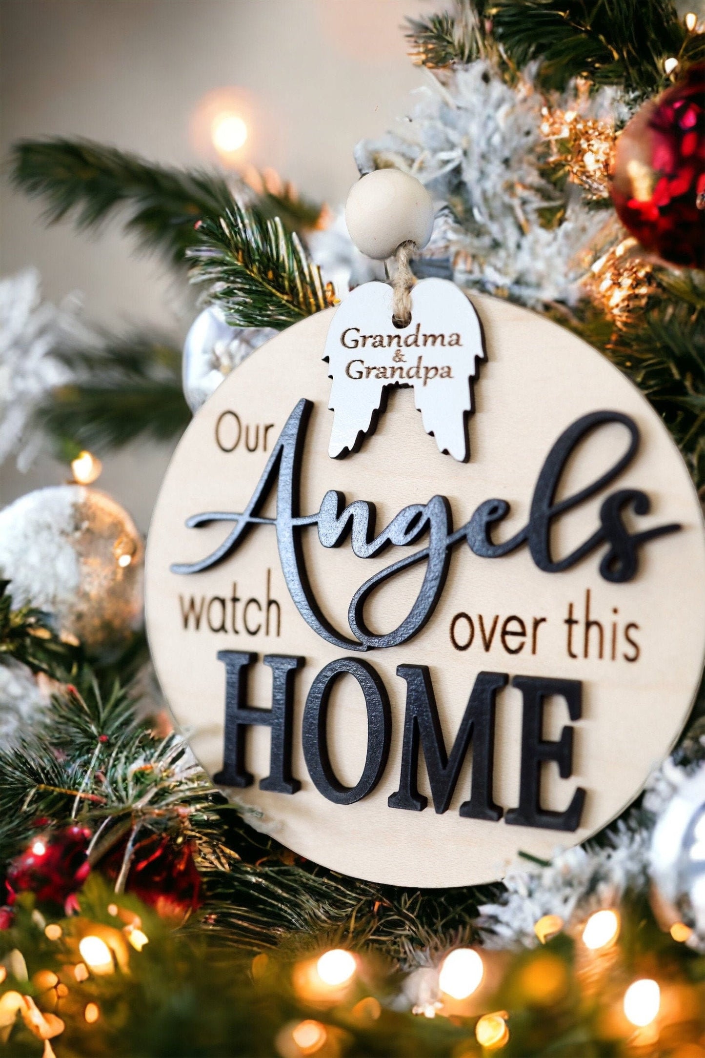 Memorial Christmas Ornament, Handmade Wooden Ornament, Angel Ornaments