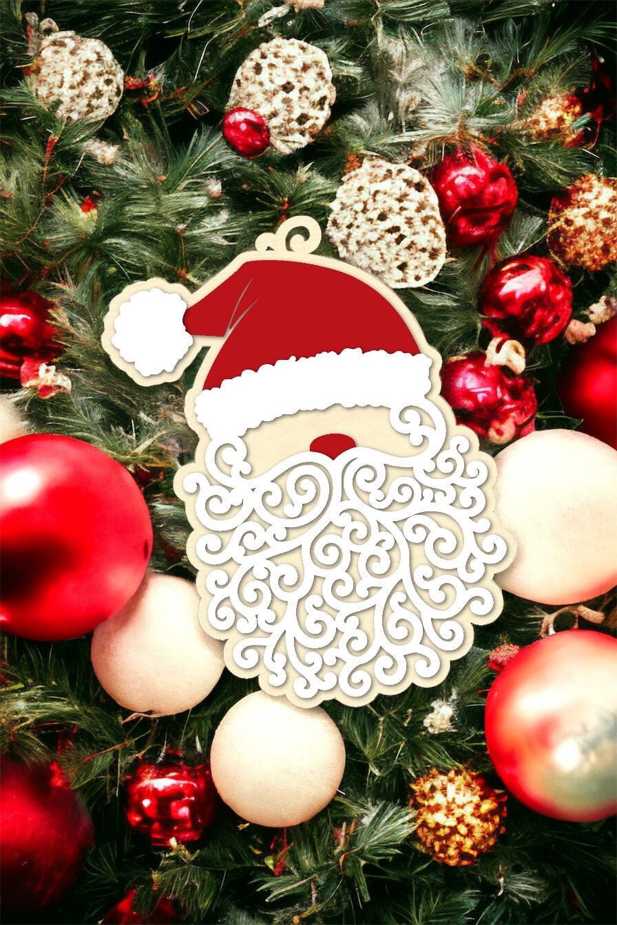 Personalized Santa Ornament,  Wooden Family Ornament