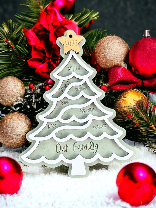 Personalized Christmas Tree Ornament, Wooden