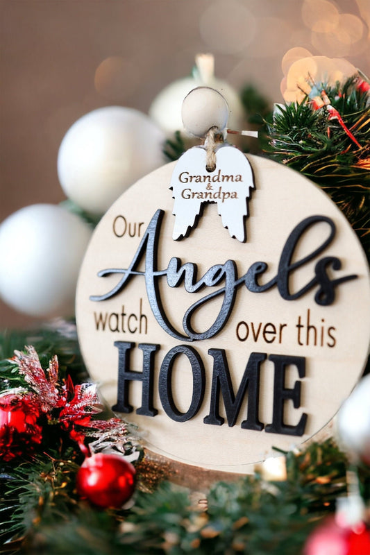 Memorial Christmas Ornament, Handmade Wooden Ornament, Angel Ornaments