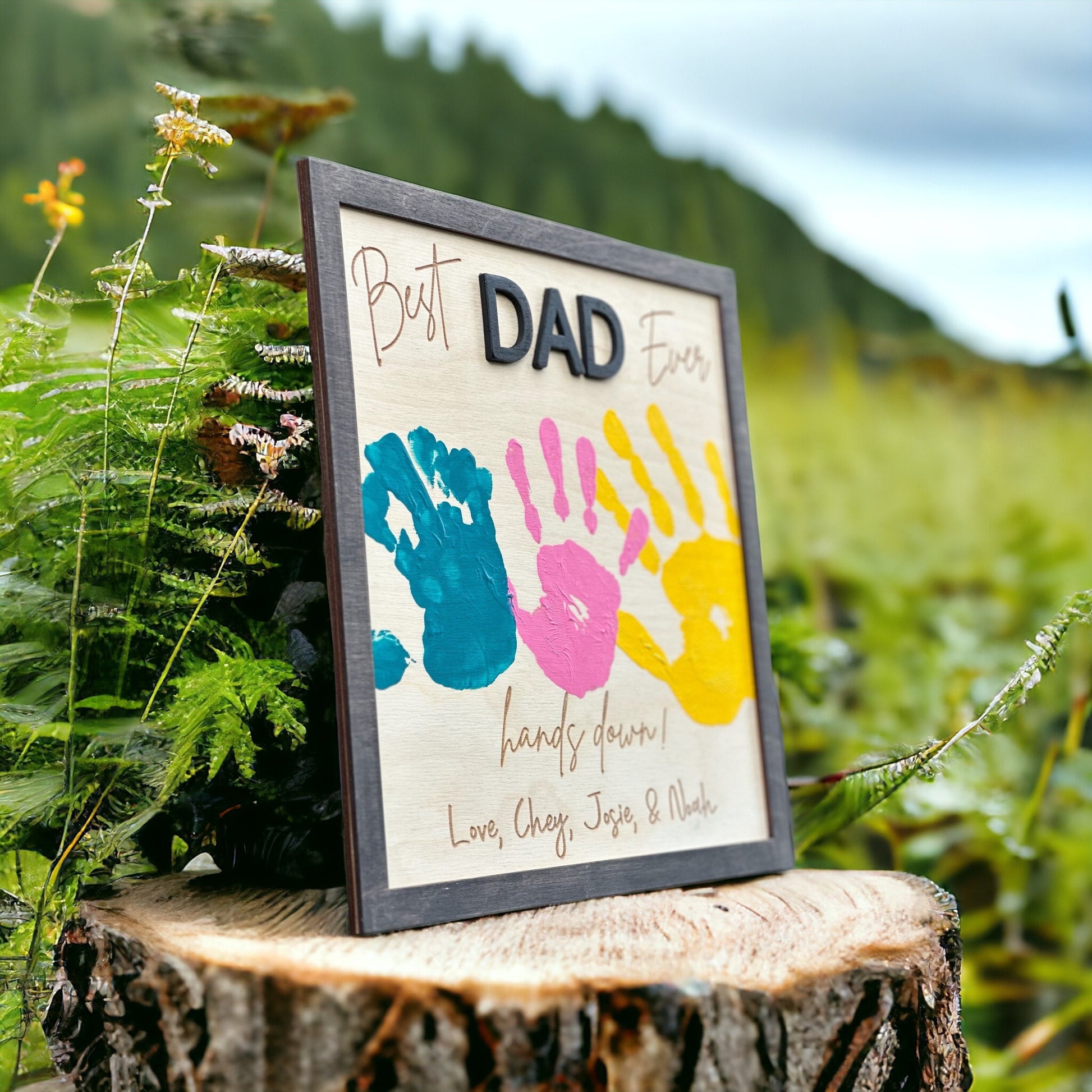 Gift for Dad from Kids - Personalized Wooden Sign for Dad, 'Best Dad Ever', Customizable, Handcrafted