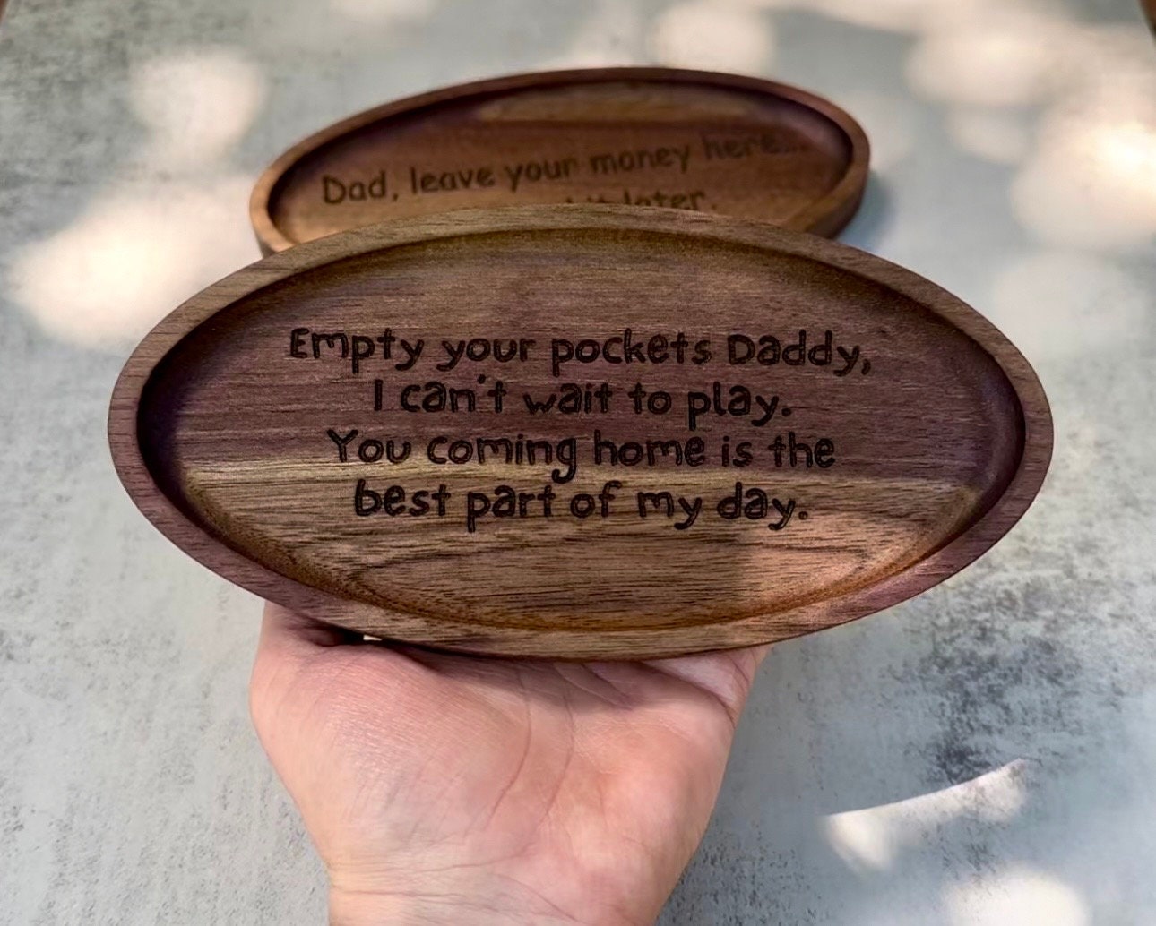 Funny Dad Gift - Personalized Wooden Coin Tray Gift for Dad