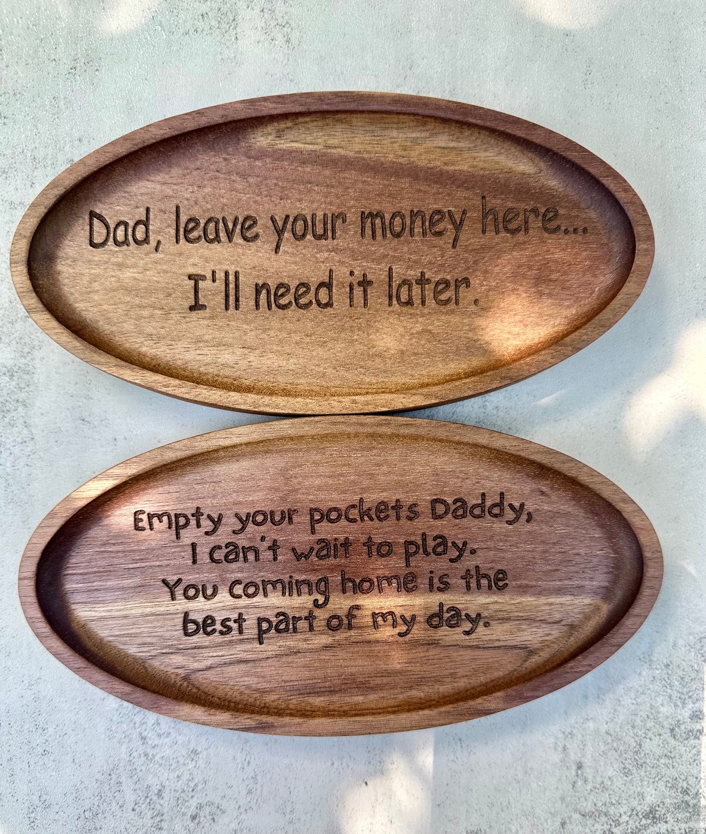 Funny Dad Gift - Personalized Wooden Coin Tray Gift for Dad