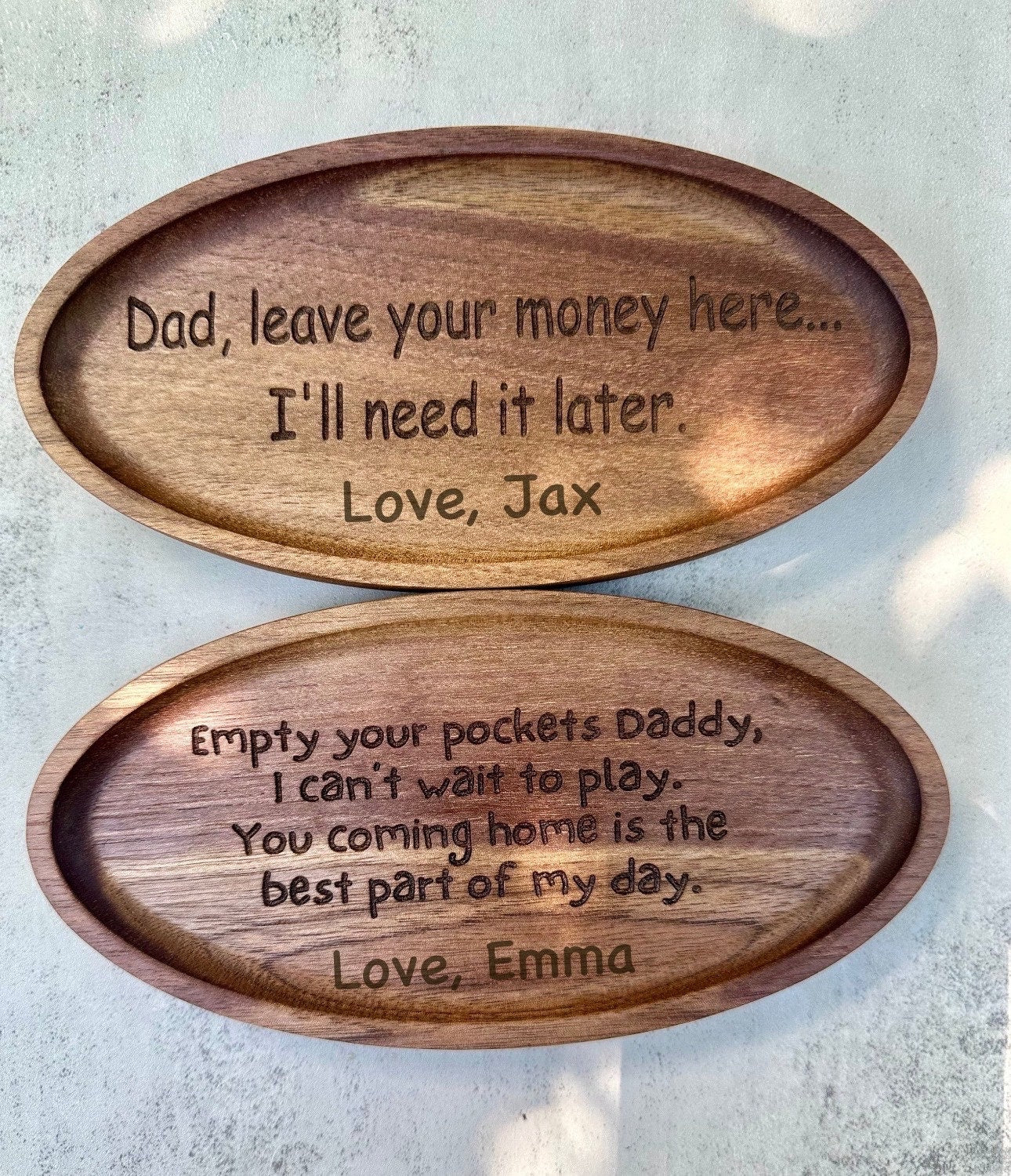 Funny Dad Gift - Personalized Wooden Coin Tray Gift for Dad