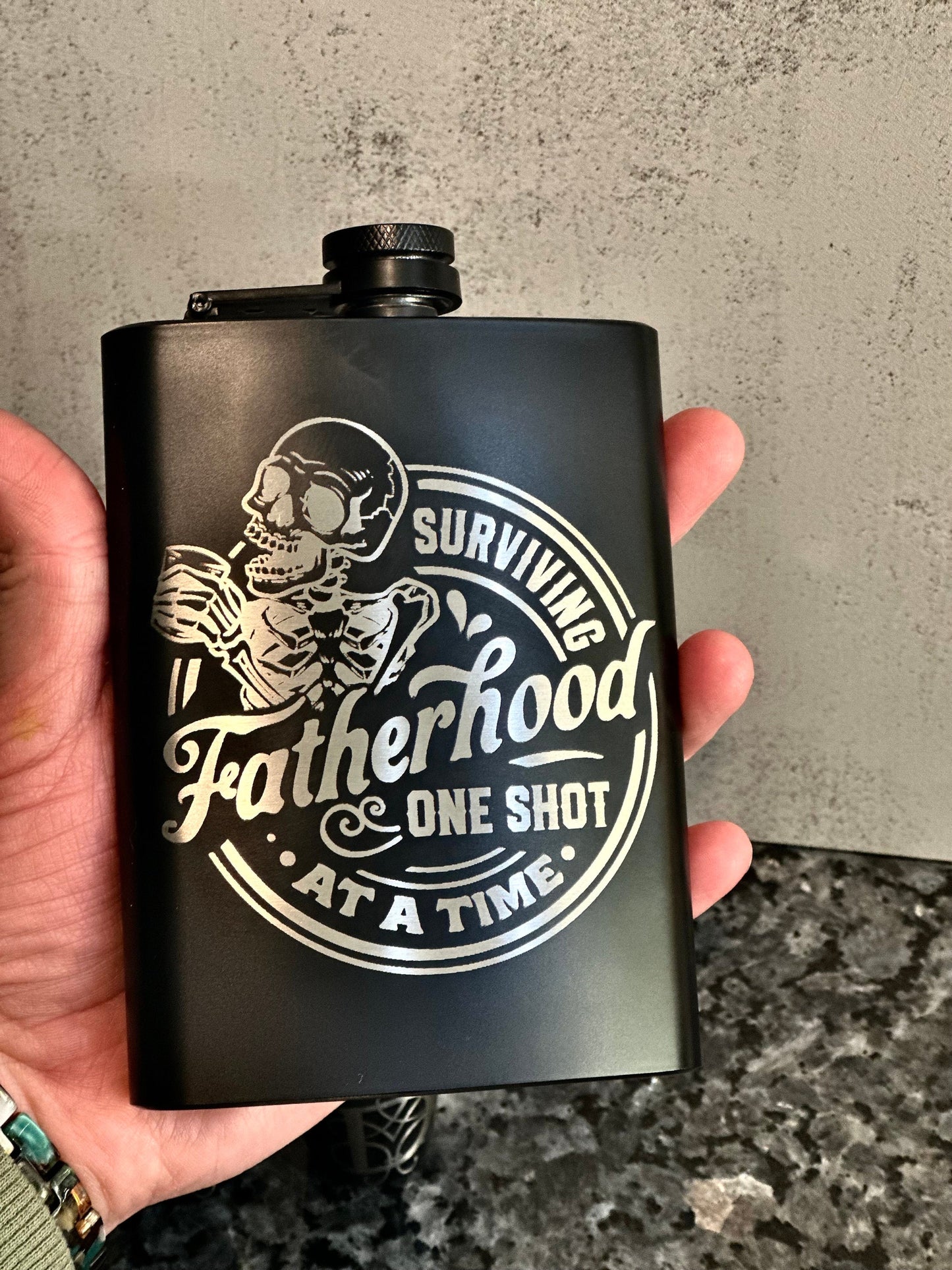 Flask and Shot Glass Set for Dad, Gifts for Father, Gift Set, 8oz Flask Set