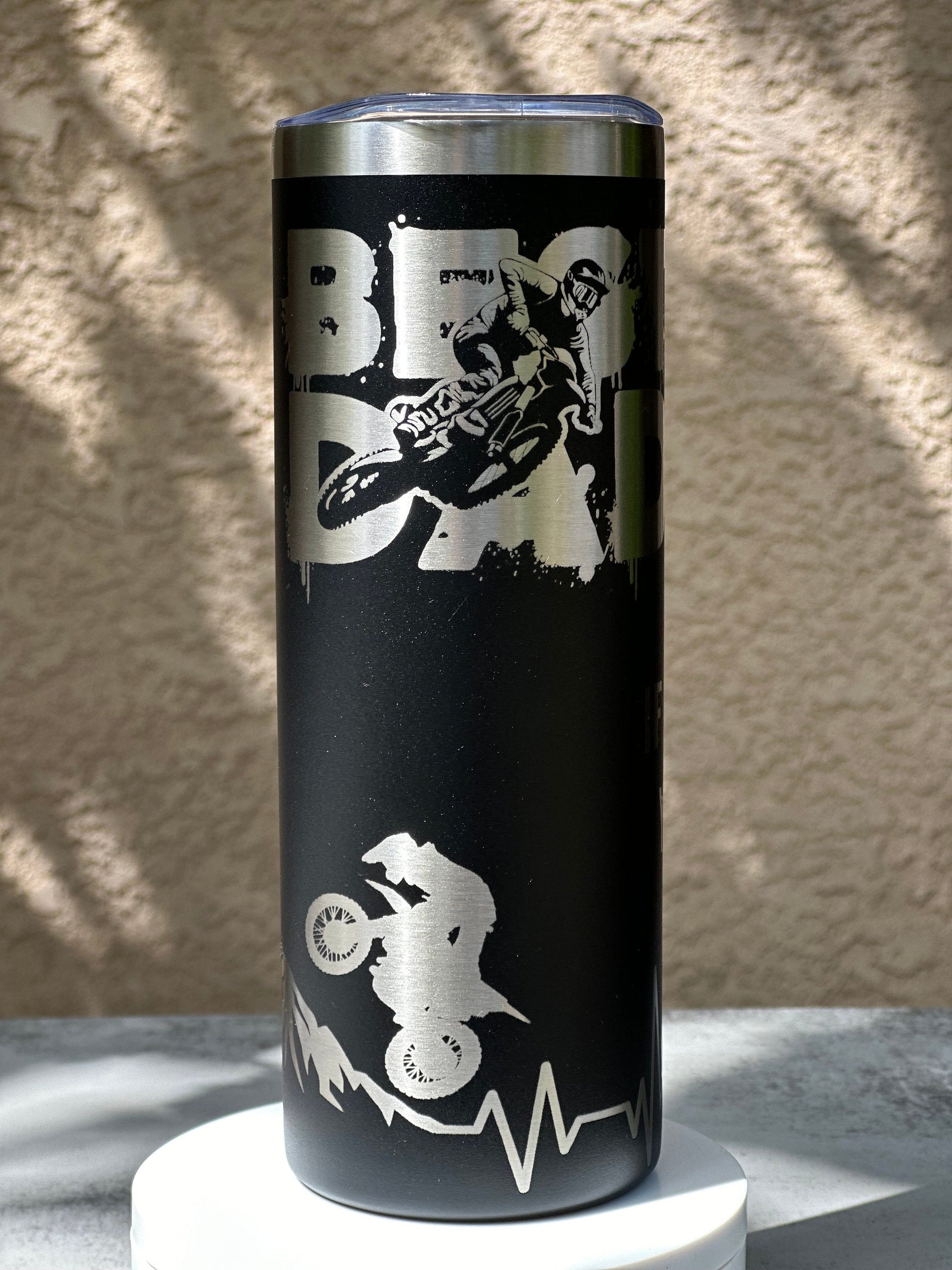 Personalized Motocross Tumbler for Dad, 20oz