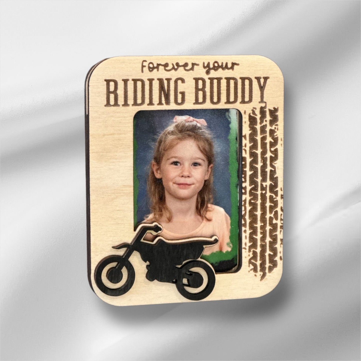 Refrigerator Photo Magnet, Gift for Dad, Motocross Riding Buddy Picture Holder