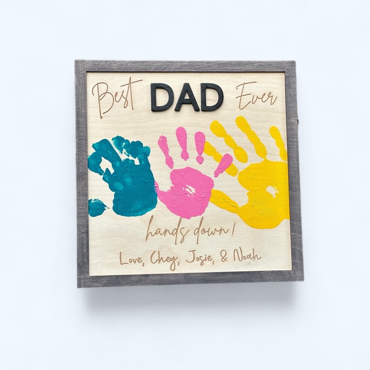 Gift for Dad from Kids - Personalized Wooden Sign for Dad, 'Best Dad Ever', Customizable, Handcrafted