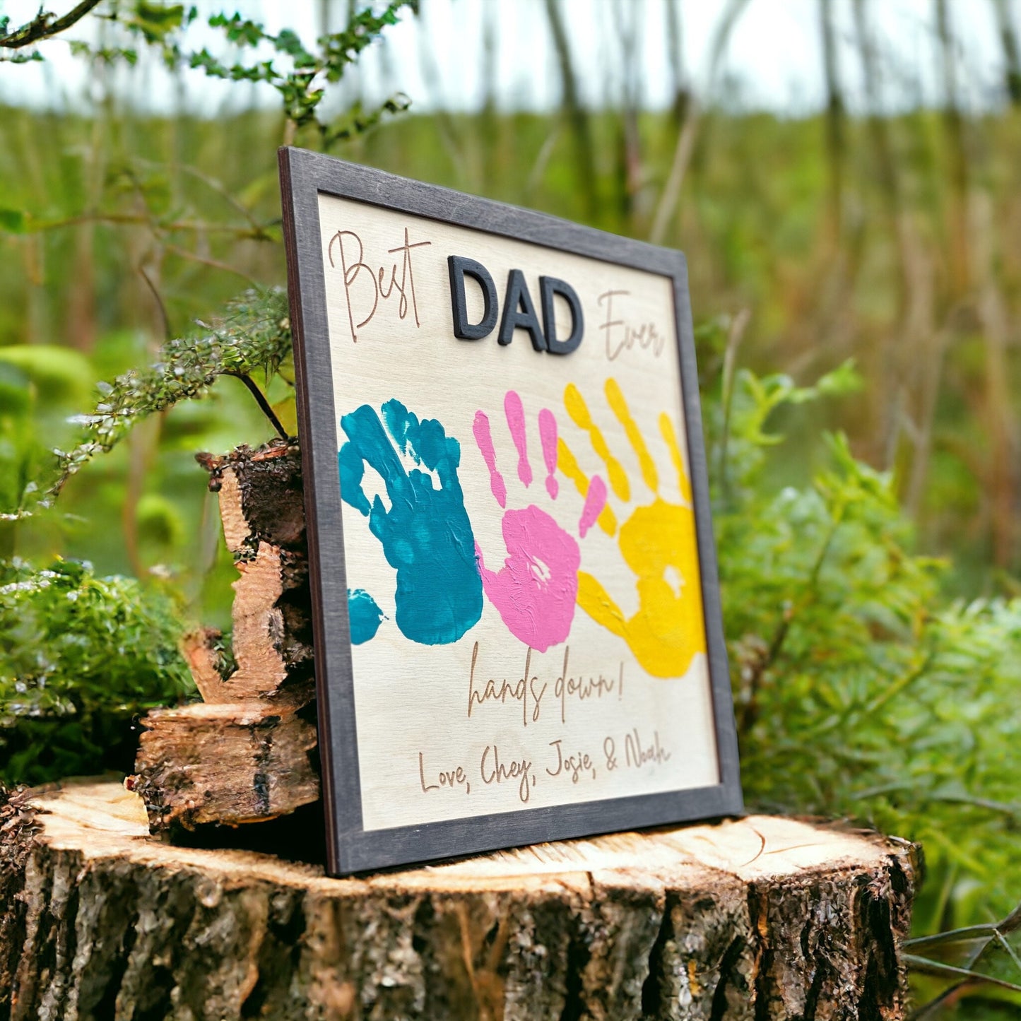 Gift for Dad from Kids - Personalized Wooden Sign for Dad, 'Best Dad Ever', Customizable, Handcrafted