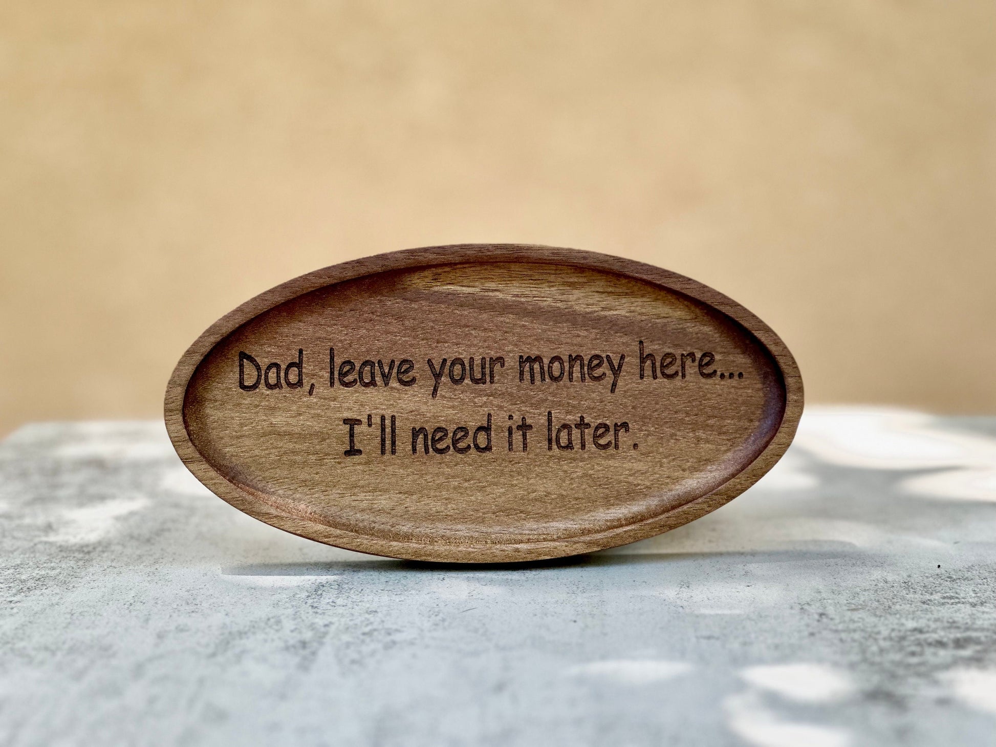 Funny Dad Gift - Personalized Wooden Coin Tray Gift for Dad