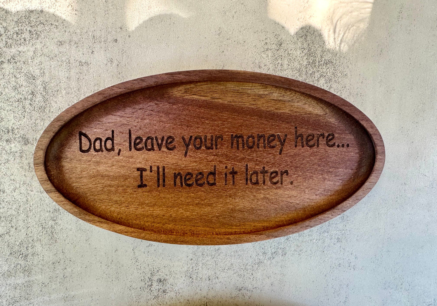 Funny Dad Gift - Personalized Wooden Coin Tray Gift for Dad