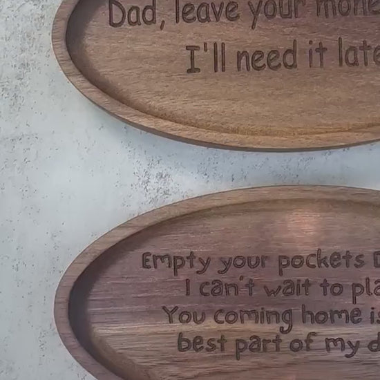 Funny Dad Gift - Personalized Wooden Coin Tray Gift for Dad