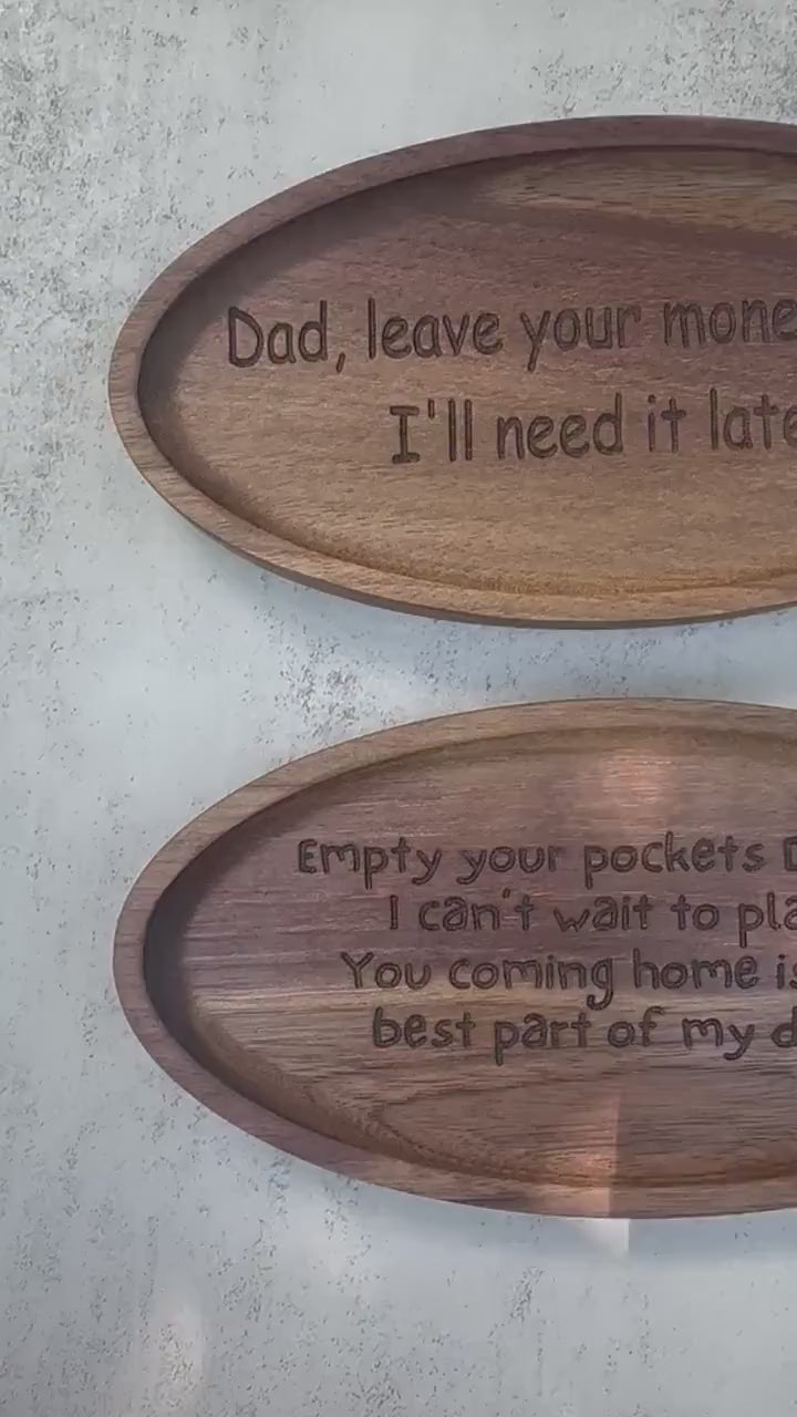 Funny Dad Gift - Personalized Wooden Coin Tray Gift for Dad